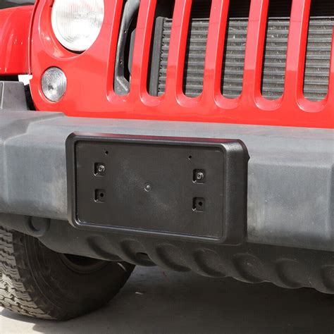 Black Front Licence Plate Mounting Bracket Frame For 13 18 Jeep