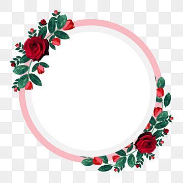 Red Rose Watercolour Vector Hd Images White Circle Frame With Red