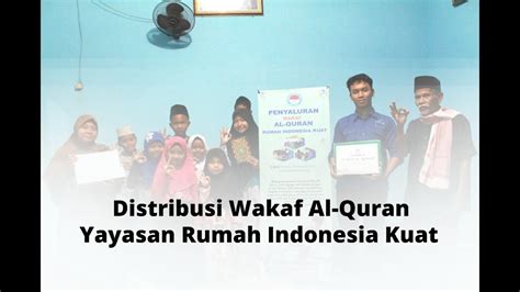 Program Wakaf Al Qur An Pendistribusian Al Qur An Ke Mushola Al