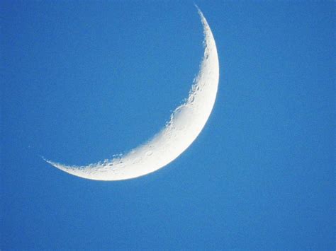 Blue Crescent Moon With Face