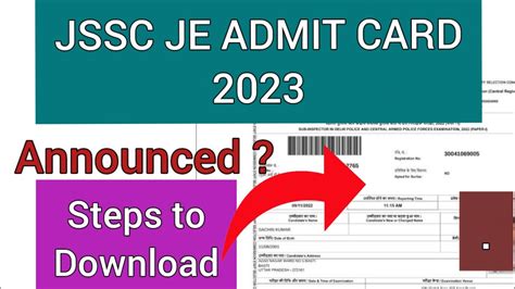 JSSC JE Admit Card 2023 How To Check JSSC JE Admit Card 2023 YouTube