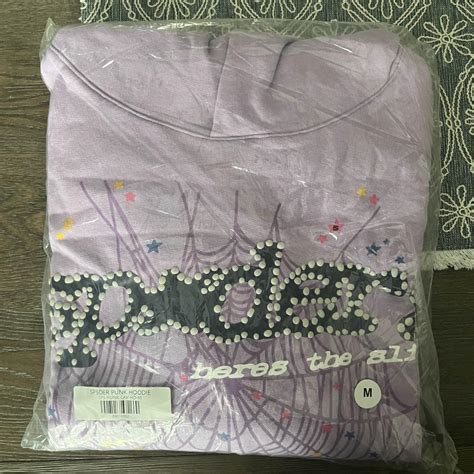 Sp5der Hoodie Acai Purple Size M Brand New With Depop