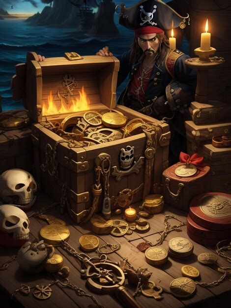 Premium Photo | Treasure chest with gold underwater Pirate concept art ...