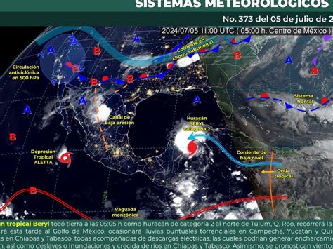 Huracán Beryl ya es categoría 1 y se encuentra sobre Yucatán esta es