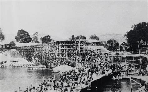 Construction Photo Of The Building Of The Bridge On The River Kwai By A