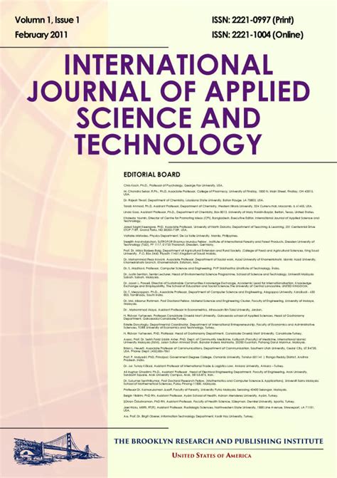 International Journal Of Applied Science And Technology