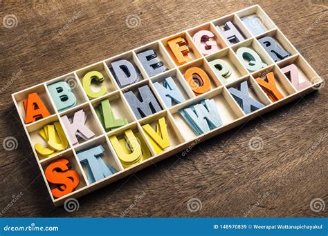 Wood English Letters Box Set Stock Image Image Of Wood Pattern