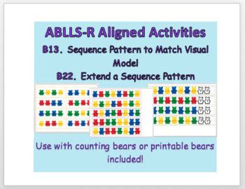 ABLLS R B13 B22 Aligned Pattern Cards By Kristen Baxley TPT