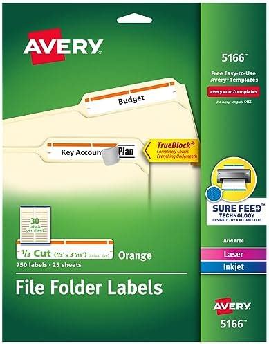 Amazon Avery Permanent File Folder Labels Trueblock