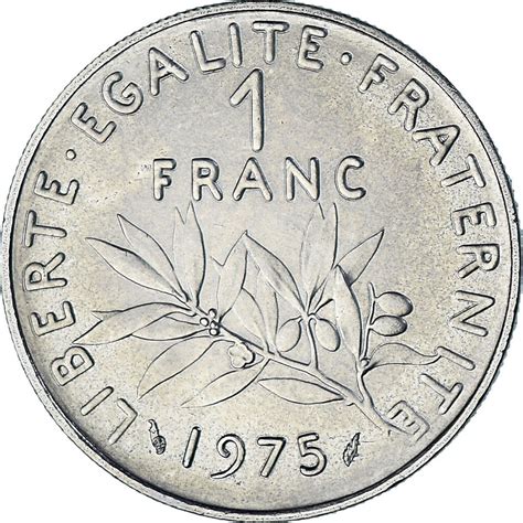 346928 Coin France Semeuse Franc 1975 Monnaie de Paris série