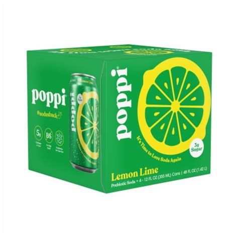 Poppi Lemon Lime Prebiotic Soda Pk Fl Oz Frys Food Stores