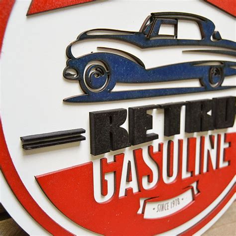 Placa Decorativa Em Alto Relevo Retr Gasoline Elo