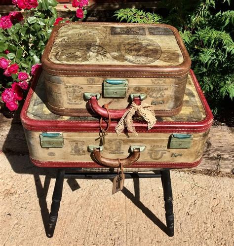 Sold Vintage Repurposed Suitcase Table Western Accent Table Etsy In