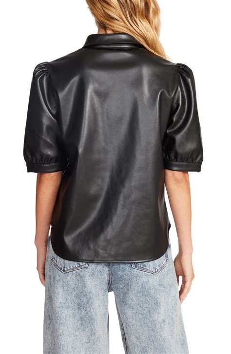 Steve Madden Pretty Sleeve Faux Leather Shirt Nordstromrack