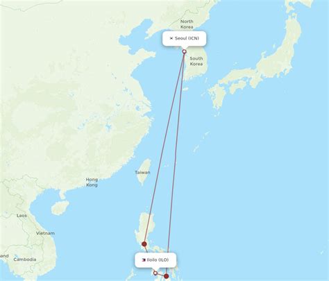 All Flight Routes From Seoul To Iloilo ICN To ILO Flight Routes