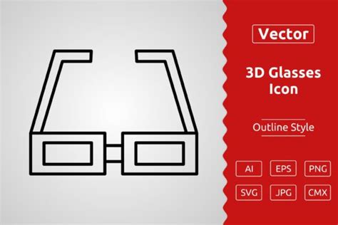 Vector 3d Glasses Outline Icon Graphic By Muhammad Atiq · Creative Fabrica