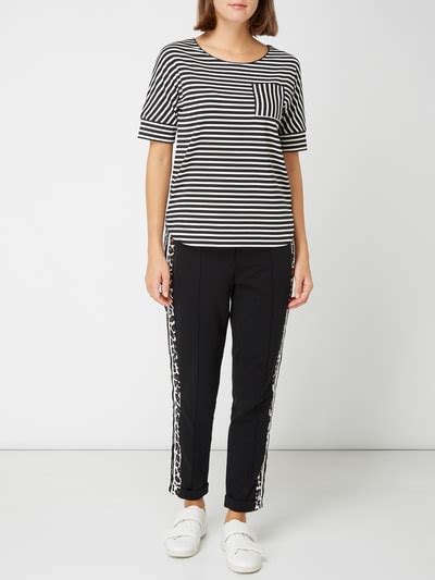 Marc Cain Shirt Mit Streifenmuster Dunkelblau Online Kaufen