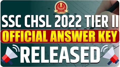 SSC CHSL 2022 Tier II Official Answer Key Released Expected Cutoff