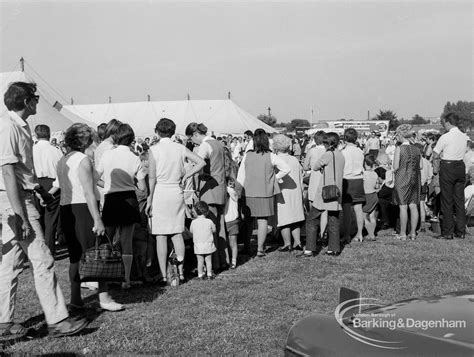 Dagenham Town Show 1970 Showing Long Queue Of Visitors Possibly For