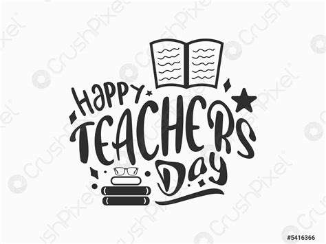 Happy Teachers Day Vector Illustration Calligraphy Design With