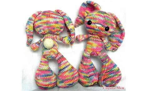 Крючком кролики из пряжи секционного окрашивания. Описание | Knitting ...