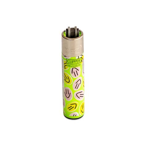 Isqueiro Clipper Grande Psycho Stickers Smile Verde Z Fuma A