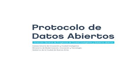 Protocolo De Datos Abiertos Buenosairesgobar · Protocolo De Datos Abiertos Formar Parte