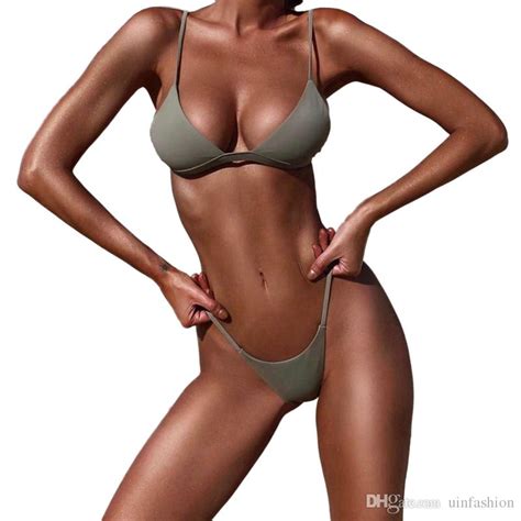 Fashion Sexy Solid Top Bikini Lady Push Up Costume Da Bagno Donna