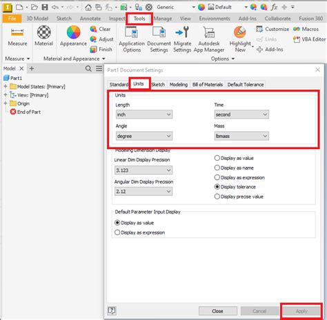 Inventor 2024 Help How To Change Unit Measure In Inventor Autodesk