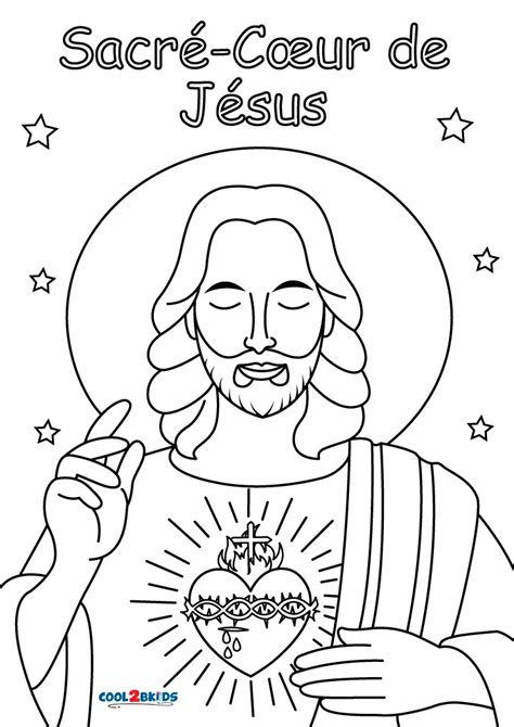 Coloriages Sacré Cœur de Jésus Coloriages Gratuits à Imprimer