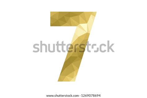 Number 7 Gold Color Low Poly Stock Vector Royalty Free 1269078694