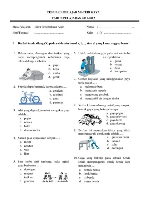 Latihan Soal Gaya Ipa Kelas 4 Giat Belajar Riset