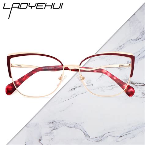 Cat Eye Glasses Frame Photochromic Glasses For Women Anti Blue Light