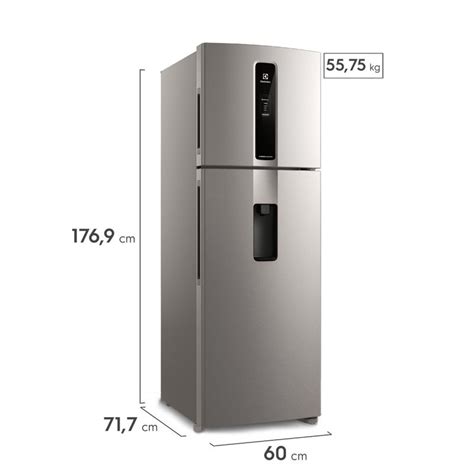 Geladeira Alta E Estreita - Geladeira Electrolux Frost Free Duplex Efficient com Autosense Inox ...