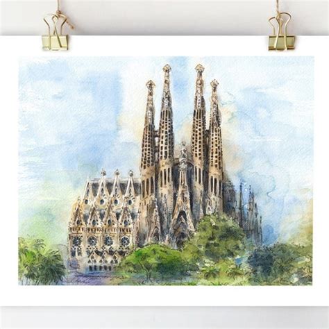 Sagrada Familia Print Barcelona Art Sagrada Familia Poster Etsy