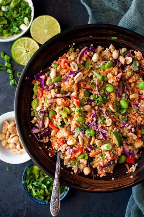 Thai Quinoa Salad With Peanut Dressing Recipe Cooks Hideout