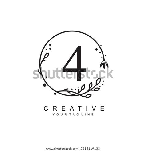 Black Number 4 Logo Design Template Stock Vector (Royalty Free ...