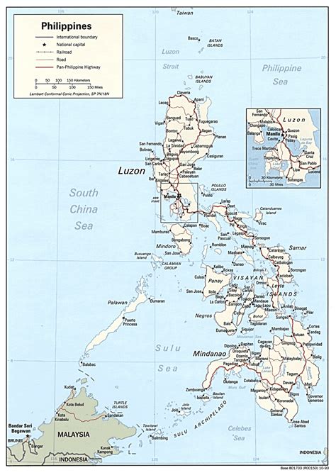 Large Detailed Political And Road Map Of Philippines Philippines Large