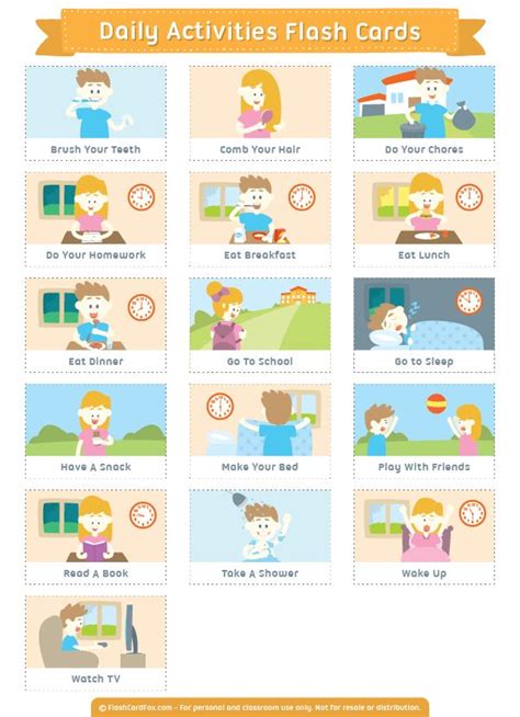 Daily Routine Flashcards Free Printable