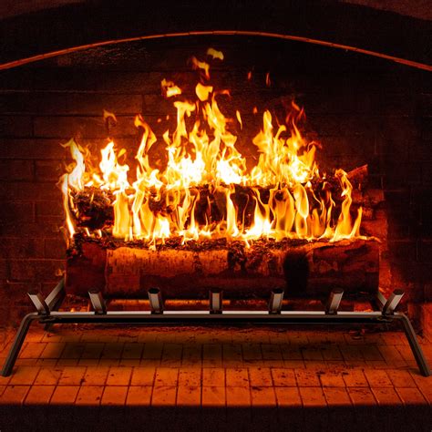Amagabeli Fireplace Grates 30 Inch Wide Heavy Duty Solid Steel Firepla