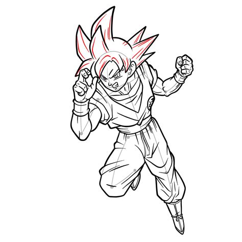 Como Dibujar A Goku Super Saiyan God Kaioken How To Draw Goku Bilarasa