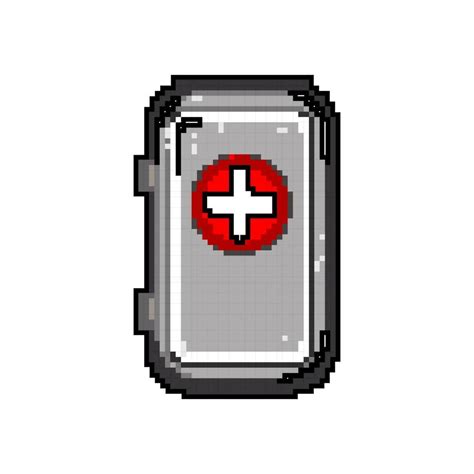 Emergency First Aid Kit Game Pixel Art Vector Illustration