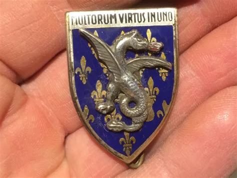 INSIGNE MILITAIRE PUCELLE 18e RD Régiment de Dragons DRAGO PARIS EUR 5