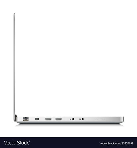 Side View Of Laptop Isolated On White Royalty Free Vector