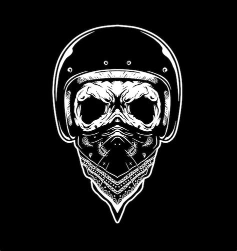 Premium Vector Skull Bandana Helmet Vector
