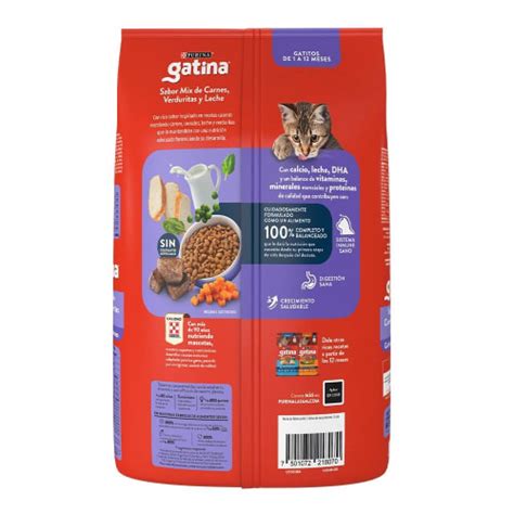 Alimento Para Gato Purina Gatina Mix De Carnes Verdurita Y Leche