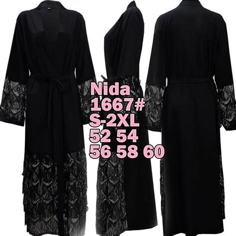 1662 Fashion Muslim Abaya In Dubai Nida With Sequin Islamic Clothing