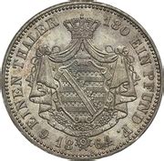 ⅙ Thaler Ernest II Ducado de Sajonia Coburgo Gotha Numista