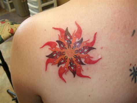 Sun Tattoos Shoulder Blade