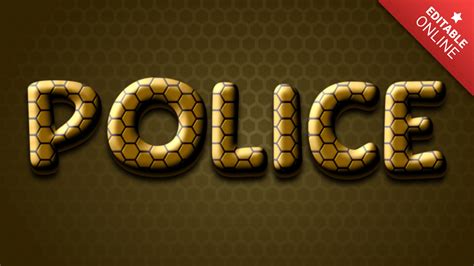 police hexagonal style text effect generator